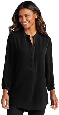 Port Authority Women's 3-4-Sleeve Textured Crepe Tunic Shirt